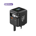 70W GaN Fast Charger with Retractable Cable